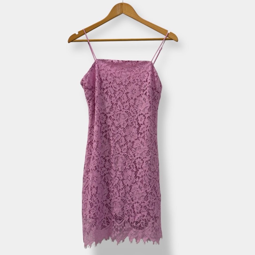 Lavender Floral Lace Mini Dress, size XS